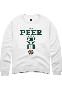 Melia Peer  Rally Ohio Bobcats Mens White NIL Sport Icon Long Sleeve Crew Sweatshirt