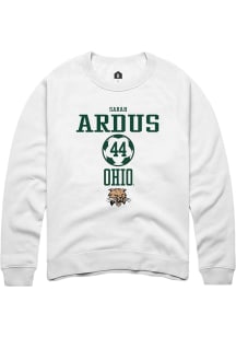 Sarah Ardus  Rally Ohio Bobcats Mens White NIL Sport Icon Long Sleeve Crew Sweatshirt