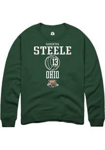 Samantha Steele  Rally Ohio Bobcats Mens Green NIL Sport Icon Long Sleeve Crew Sweatshirt