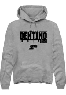 Nicholas Dentino  Rally Purdue Boilermakers Mens Graphite NIL Stacked Box Long Sleeve Hoodie