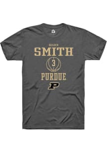 Braden Smith  Purdue Boilermakers Dark Grey Rally NIL Sport Icon Short Sleeve T Shirt