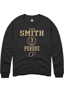 Braden Smith  Rally Purdue Boilermakers Mens Black NIL Sport Icon Long Sleeve Crew Sweatshirt
