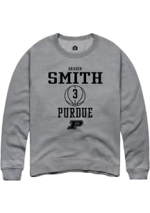 Braden Smith  Rally Purdue Boilermakers Mens Graphite NIL Sport Icon Long Sleeve Crew Sweatshirt
