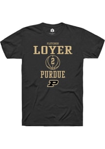 Fletcher Loyer  Purdue Boilermakers Black Rally NIL Sport Icon Short Sleeve T Shirt