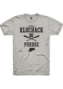 Kendall Klochack  Purdue Boilermakers Ash Rally NIL Sport Icon Short Sleeve T Shirt