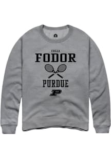 Csilla Fodor  Rally Purdue Boilermakers Mens Graphite NIL Sport Icon Long Sleeve Crew Sweatshirt
