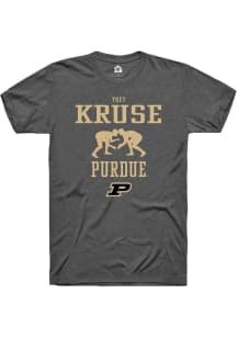 Trey Kruse  Purdue Boilermakers Dark Grey Rally NIL Sport Icon Short Sleeve T Shirt