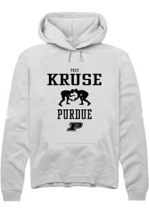 Trey Kruse  Rally Purdue Boilermakers Mens White NIL Sport Icon Long Sleeve Hoodie