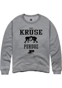 Trey Kruse  Rally Purdue Boilermakers Mens Graphite NIL Sport Icon Long Sleeve Crew Sweatshirt
