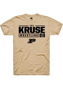 Trey Kruse  Purdue Boilermakers Gold Rally NIL Stacked Box Short Sleeve T Shirt