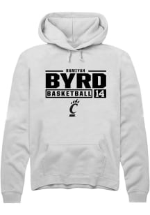 Ramiyah Byrd  Rally Cincinnati Bearcats Mens White NIL Stacked Box Long Sleeve Hoodie