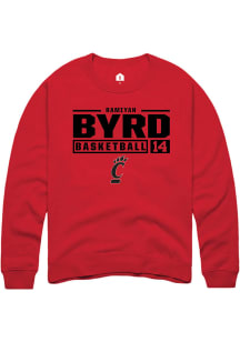 Ramiyah Byrd  Rally Cincinnati Bearcats Mens Red NIL Stacked Box Long Sleeve Crew Sweatshirt