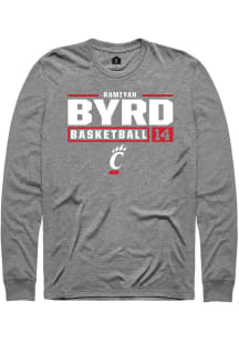 Ramiyah Byrd  Cincinnati Bearcats Graphite Rally NIL Stacked Box Long Sleeve T Shirt