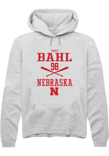 Jordy Bahl  Rally Nebraska Cornhuskers Mens White NIL Sport Icon Long Sleeve Hoodie