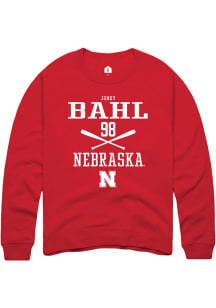 Jordy Bahl  Rally Nebraska Cornhuskers Mens Red NIL Sport Icon Long Sleeve Crew Sweatshirt