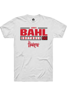 Jordy Bahl  Nebraska Cornhuskers White Rally NIL Stacked Box Short Sleeve T Shirt