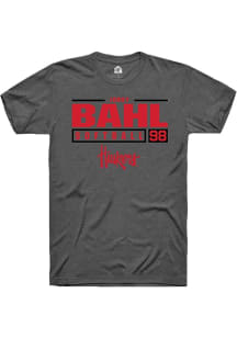 Jordy Bahl  Nebraska Cornhuskers Dark Grey Rally NIL Stacked Box Short Sleeve T Shirt