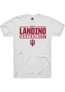 Mario Landino  Indiana Hoosiers White Rally NIL Stacked Box Short Sleeve T Shirt