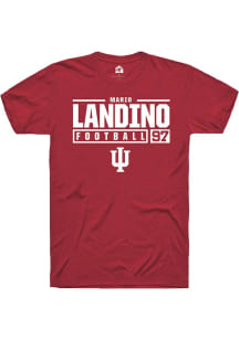 Mario Landino  Indiana Hoosiers Red Rally NIL Stacked Box Short Sleeve T Shirt