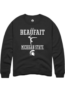 Elle Beaufait  Rally Michigan State Spartans Mens Black NIL Sport Icon Long Sleeve Crew Sweatshirt