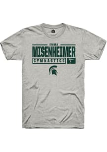 Emma Misenheimer  Michigan State Spartans Ash Rally NIL Stacked Box Short Sleeve T Shirt