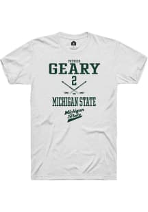 Patrick Geary  Michigan State Spartans White Rally NIL Sport Icon Short Sleeve T Shirt