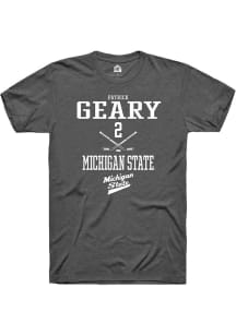 Patrick Geary  Michigan State Spartans Dark Grey Rally NIL Sport Icon Short Sleeve T Shirt