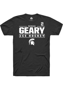 Patrick Geary  Michigan State Spartans Black Rally NIL Stacked Box Short Sleeve T Shirt