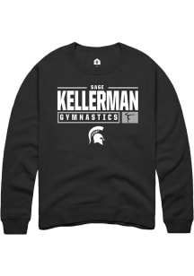 Sage Kellerman  Rally Michigan State Spartans Mens Black NIL Stacked Box Long Sleeve Crew Sweatshi..