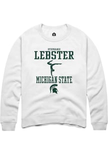 Stephanie Lebster  Rally Michigan State Spartans Mens White NIL Sport Icon Long Sleeve Crew Sweats..