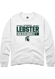 Stephanie Lebster  Rally Michigan State Spartans Mens White NIL Stacked Box Long Sleeve Crew Sweat..