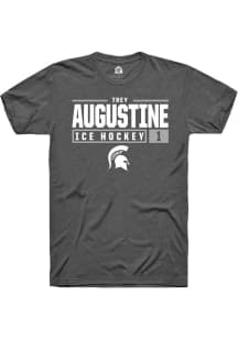 Trey Augustine  Michigan State Spartans Dark Grey Rally NIL Sport Icon Short Sleeve T Shirt