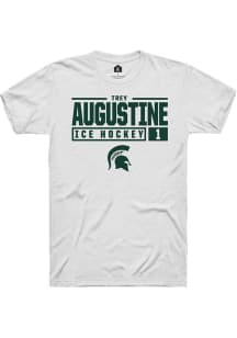 Trey Augustine  Michigan State Spartans White Rally NIL Stacked Box Short Sleeve T Shirt