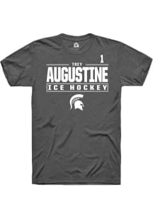 Trey Augustine  Michigan State Spartans Dark Grey Rally NIL Stacked Box Short Sleeve T Shirt