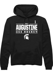 Trey Augustine  Rally Michigan State Spartans Mens Black NIL Stacked Box Long Sleeve Hoodie