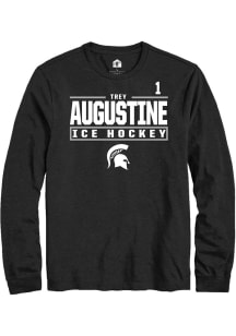 Trey Augustine  Michigan State Spartans Black Rally NIL Stacked Box Long Sleeve T Shirt