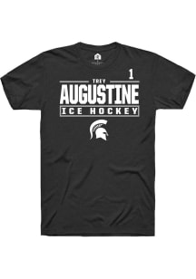 Trey Augustine  Michigan State Spartans Black Rally NIL Stacked Box Short Sleeve T Shirt