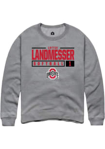 lottie landmesser  Rally Ohio State Buckeyes Mens Graphite NIL Stacked Box Long Sleeve Crew Sweats..