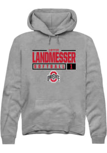 lottie landmesser  Rally Ohio State Buckeyes Mens Graphite NIL Stacked Box Long Sleeve Hoodie