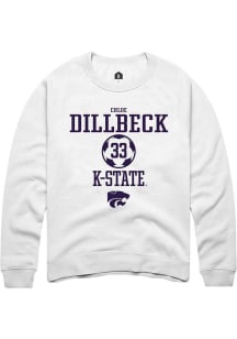 Chloe Dillbeck  Rally K-State Wildcats Mens White NIL Sport Icon Long Sleeve Crew Sweatshirt