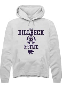 Chloe Dillbeck  Rally K-State Wildcats Mens White NIL Sport Icon Long Sleeve Hoodie