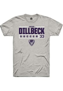 Chloe Dillbeck  K-State Wildcats Ash Rally NIL Stacked Box Short Sleeve T Shirt