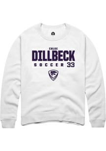 Chloe Dillbeck  Rally K-State Wildcats Mens White NIL Stacked Box Long Sleeve Crew Sweatshirt
