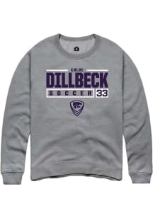 Chloe Dillbeck  Rally K-State Wildcats Mens Graphite NIL Stacked Box Long Sleeve Crew Sweatshirt