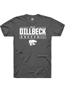 Chloe Dillbeck  K-State Wildcats Dark Grey Rally NIL Stacked Box Short Sleeve T Shirt