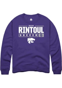 Rilyn Rintoul  Rally K-State Wildcats Mens Purple NIL Stacked Box Long Sleeve Crew Sweatshirt