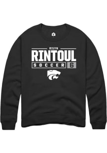 Rilyn Rintoul  Rally K-State Wildcats Mens Black NIL Stacked Box Long Sleeve Crew Sweatshirt