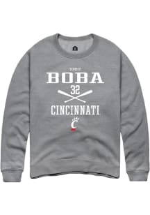 Tommy Boba  Cincinnati Bearcats Ash Rally NIL Sport Icon Short Sleeve T Shirt