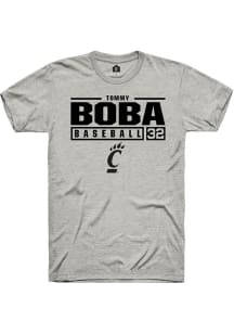 Tommy Boba  Rally Cincinnati Bearcats Mens Graphite NIL Stacked Box Long Sleeve Crew Sweatshirt