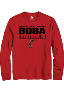 Tommy Boba  Cincinnati Bearcats Black Rally NIL Stacked Box Long Sleeve T Shirt